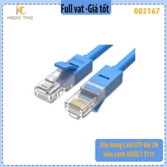 Dây mạng Cat6 UTP 2M màu xanh JASOZ T-E115 – RJ45 đúc sẵn – Hàng chính hãng