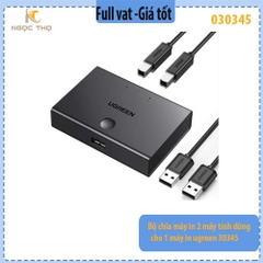 Bộ chia máy in Ugreen 30345 – USB 2.0 – 1 ra 2 hoặc 2 vào 1 – chia sẻ máy in, USB tiện lợi – chính hãng – full VAT