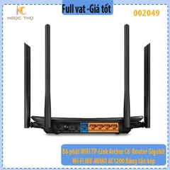 Bộ phát WiFi TP-Link Archer C6 – Router Gigabit Wi-Fi MU-MIMO AC1200 – Băng tần kép – Chính hãng Full VAT