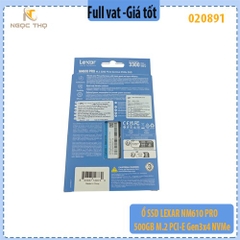 Ổ SSD Lexar NM610 PRO 500GB M.2 PCIe Gen3x4 NVMe  Hàng chính hãng – Full VAT