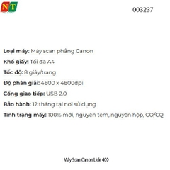 Máy Scan Canon Lide 400 - hàng chính hãng - full vat