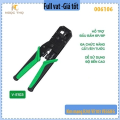 Kìm bấm mạng Veggieg V-E103 – VE103  Bấm / tuốt / cắt RJ45 / RJ11 / RJ12 – Thép tôi cứng – Full VAT