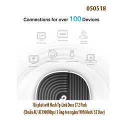 Bộ phát wifi Mesh Tp-Link Deco S7 2 Pack (Chuẩn AC/ AC1900Mbps/ 3 Ăng-ten ngầm/ Wifi Mesh/ 55 User)