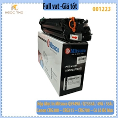 Hộp Mực In Mitsuco Q5949A / Q7553A / 49A / 53A / Canon CRG308 – CRG315 – CRG708 – Có Lỗ Đổ Mực – Bản In Đậm Nét