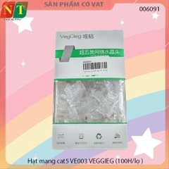 Hộp 100 đầu bấm mạng RJ45 cat5 chân đồng xịn VEGGIEG