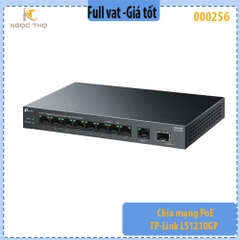 Chia mạng PoE TP-Link LS1210GP - Switch PoE TP-Link LS1210GP – 8 cổng PoE+ | Uplink RJ45 + SFP | Full Gigabit 20Gbps
