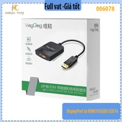 Bộ Chuyển Đổi DisplayPort Sang HDMI Veggieg VZ614 – Hỗ Trợ Full HD 1080p@60Hz – Hàng Chính Hãng – Full VAT