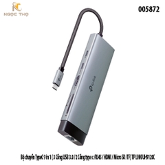 Bộ chuyển đổi USB-C 9 in 1 TP-Link UH9120C – Hub đa năng (HDMI 4K@60Hz / RJ45 / 3 USB 3.0 / 2 Type-C / SD / TF)
