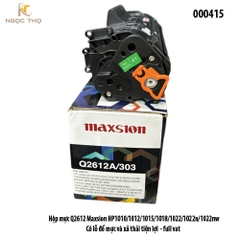 Hộp Mực Maxsion 12A – Model 12A / 303 / FX9  – Dùng Cho HP 1010 / 1012 Có Lỗ Đổ Mực & Xả Thải – Chính Hiệu – Full VAT