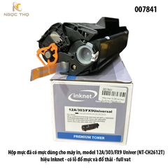Hộp Mực Inknet 12A – Model 12A / 303 / FX9 – Dùng Cho HP 1010 / 1012 – Có Lỗ Đổ Mực & Xả Thải – Chính Hiệu – Full VAT