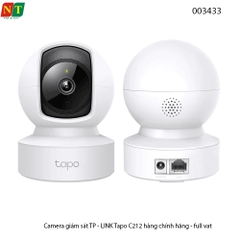 Camera Wi-Fi TP-Link Tapo C212 – 3MP 2K, quay quét 360°, IR 10m, đàm thoại 2 chiều – Chính hãng – Full VAT – BH 24T