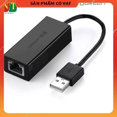 Cáp USB to Lan 2.0 cho Macbook, pc, laptop hỗ trợ Ethernet 10/100 Mbps chính hãng Ugreen 20254
