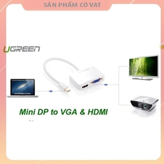 Cáp chuyển Mini Displayport sang HDMI và VGA trắng Ugreen 10427