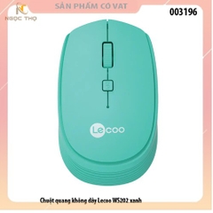 Chuột quang không dây Lecoo WS202 xanh - hàng chính hãng - full vat