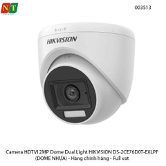 Camera HDTVI 2MP Dome Dual Light HIKVISION DS-2CE76D0T-EXLPF- Hàng chính hãng - Full vat