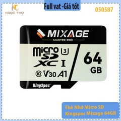 Thẻ Nhớ Micro SDXC Kingspec Mixage 64GB – Chuẩn UHS-I – Tốc Độ 96/55MB/s – Hỗ Trợ Full HD & 4K – Chính Hiệu – Bảo Hành 3