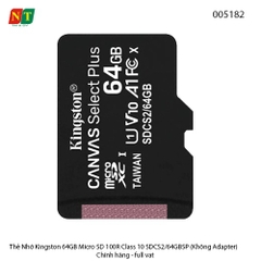 Thẻ nhớ Kingston 64GB microSD (SDCS2/64GBSP) – 100MB/s – Class 10 UHS-I – Chính hãng – Full VAT