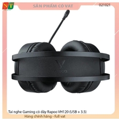 Tai nghe RAPOO VH120 màu đen (USB + 3.5)- Hàng chính hãng- Full Vat