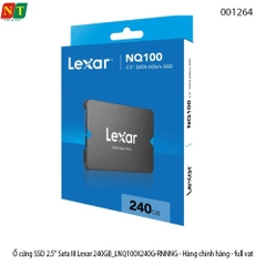 Ổ cứng SSD 2.5" SATA III Lexar 240GB – LNQ100X240G-RNNNG  Hàng chính hãng – Full VAT