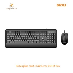 Bộ bàn phím chuột có dây Lecoo CM104 Đen – Đơn giản, bền bỉ, giá siêu tốt, full VAT