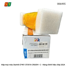 Hộp mực màu Starink CF401A / CF501A / CRG054 – Cyan (Xanh) – Có lỗ đổ mực – Chip 202A – Chính hiệu – Full VAT