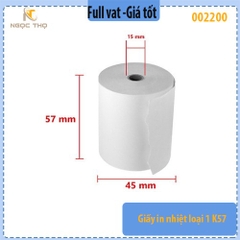 Giấy in nhiệt K57 lõi nhỏ – Giấy in bill/in hóa đơn shop online, cửa hàng – 1 cuộn - full vat