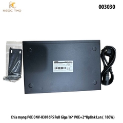 Chia mạng POE ONV-H3016PS 16 cổng Gigabit POE + 2 uplink (180W) | Switch POE ONV-H3016PS chính hãng giá rẻ