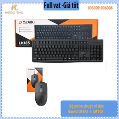 Bộ phím chuột máy tính Dareu LK185 USB Black + LM103 – Fullsize 104 phím – Chuột 1000 DPI – Hàng chính hãng – Full VAT