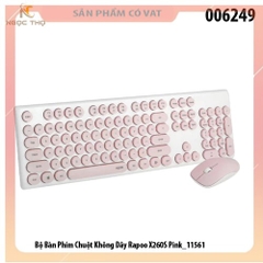 BỘ BÀN PHÍM CHUỘT KHÔNG DÂY RAPOO X260S - PINK - hàng chính hãng - full vat