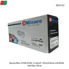Hộp mực Mitsuco CF276A / CF259A – Có chip 057 / 76A – Hỗ trợ lỗ đổ mực & đổ thải – Full VAT