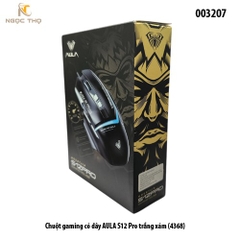 Chuột Gaming Có Dây AULA S12 Pro Trắng Xám (4368) – LED RGB – DPI 12800 – Chính Hãng – Full VAT