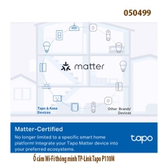 Ổ cắm Wi‑Fi thông minh TP‑Link Tapo P110M – Mini, giám sát năng lượng, tích hợp Matter - hàng chính hãng - full vat