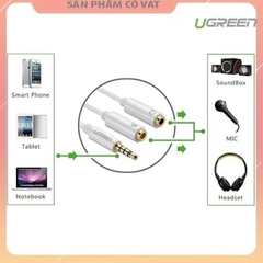 Cáp chuyển đổi tai nghe 3.5mm ra Mic & Loa riêng Ugreen 10789 mạ vàng