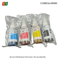 Bộ mực in full nhập khẩu 664 – 70ml (BK/C/M/Y) – Dùng cho máy in phun Epson L-Series – Hàng nhập khẩu – Full VAT