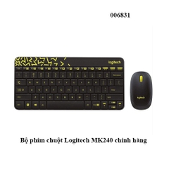 Bộ Phím Chuột Logitech MK240 Không Dây – Đen lục nhạt - Thiết Kế Nhỏ Gọn – Chính Hãng – Full VAT