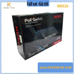 Chia mạng PoE HUNO HN-1016P – 16 Cổng PoE – Switch PoE cho Camera & AP – Hàng chính hãng – Full VAT