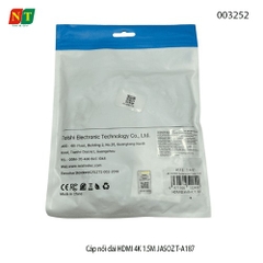 Cáp Nối Dài HDMI 4K 1.5M JASOZ T-A187 – Chính Hãng, Full VAT | 4K Ultra HD, Băng Thông 18Gbps