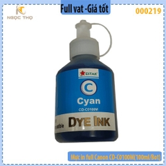 Mực in phun Estar CD-C0100C (100ml/bot) - Mực nước (dye) màu xanh dương – Cyan (C), dùng cho máy in Canon PIXMA, và HP