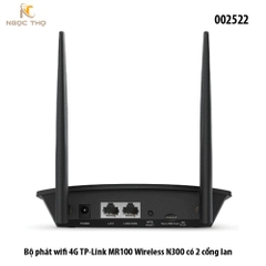 Bộ Phát WiFi 4G LTE TP-Link TL-MR100 – Router WiFi 300Mbps – Khe Cắm SIM 3G/4G – 2 Ăng-ten Ngoài – Hỗ Trợ 32 Thiết Bị