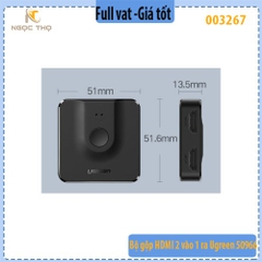 Bộ gộp HDMI 2 vào 1 ra UGREEN 50966 – bộ chuyển mạch HDMI 2×1 hỗ trợ 2 chiều (2 in 1 out / 1 in 2 out) – 4K@30Hz