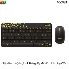 Bộ Phím Chuột Logitech MK240 Không Dây – Đen lục nhạt - Thiết Kế Nhỏ Gọn – Chính Hãng – Full VAT