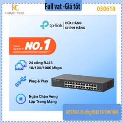 Switch Mercusys MS124GS – Chia mạng 24 Cổng RJ45 10/100/1000Mbps – Vỏ Kim Loại – Hoạt Động Ổn Định – Chính Hãng