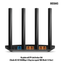 Bộ Phát Wi-Fi TP-Link Archer C80 – Router Chuẩn AC1900Mbps – 4 Ăng-ten Ngoài – Hỗ Trợ Mesh – 35 User – Chính Hãng