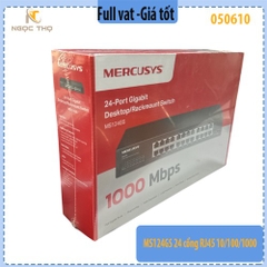 Switch Mercusys MS124GS – Chia mạng 24 Cổng RJ45 10/100/1000Mbps – Vỏ Kim Loại – Hoạt Động Ổn Định – Chính Hãng