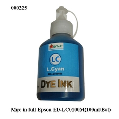 Mực nước in full Estar ED-LC0100M (100ml/chai) – Dùng cho máy in phun Epson – Màu xanh dương nhạt (Light Cyan – LC)