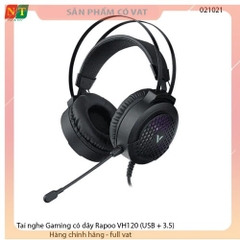 Tai nghe RAPOO VH120 màu đen (USB + 3.5)- Hàng chính hãng- Full Vat