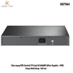 Switch PoE TP-Link SG1008MP – Chia mạng Poe - 8 cổng Gigabit PoE+ | Tổng công suất 126W | Vỏ kim loại – Chính hãng