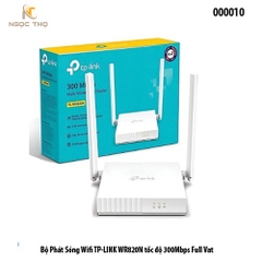 Router Wi-Fi TP-Link TL-WR820N – WiFi TP-Link Chuẩn N 300Mbps – 2 Ăng-ten 5dBi – Hỗ Trợ IPTV, Mạng Khách
