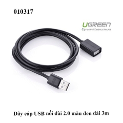 Cáp USB nối dài 2.0 Ugreen 10317 – dài 3m – tốc độ 480Mbps – chính hãng – full VAT