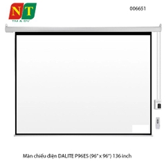 Màn chiếu điện điều khiển DALITE P96ES 135” (96×96 | 2.44×2.44m) – Tỷ lệ 1:1 – Matte White K – Remote RF – Chính hãng